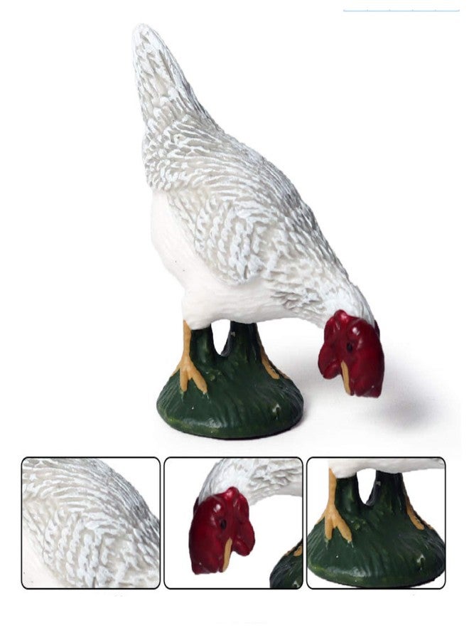 Fevoila Farm Animals Figures, 5 Piece Simulated Farm Chicken Animal Statue Realistic Chicken Farm Animals Figures Cake Topper, Chicken Model Easter Egg Christmas Birthday Gift - Image 2